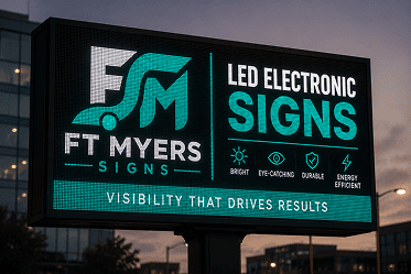 Large LED business sign board in Fort Myers FL outdoor signage