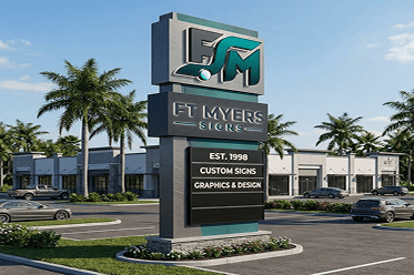 Pylon sign for businesses in Fort Myers FL roadside signage